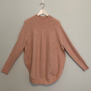 COS Blush Pink Wool Blend Side Slit Long Sweater